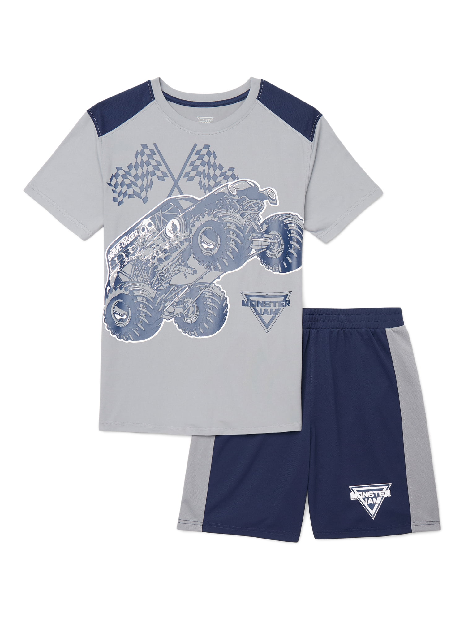 Monster Jam Boys Graphic Active T-Shirt and Mesh Shorts Set, 2-Piece, Sizes 4-12