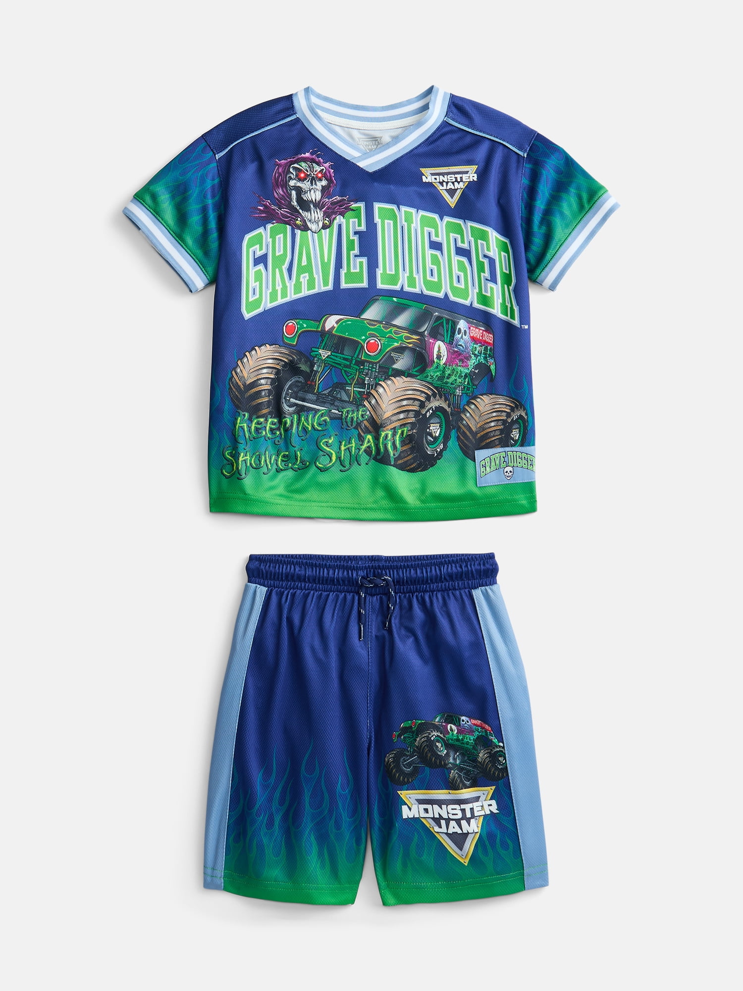 Monster Jam Boys Graphic Soccer Jersey and Shorts Set, 2-Piece, Sizes 4-16
