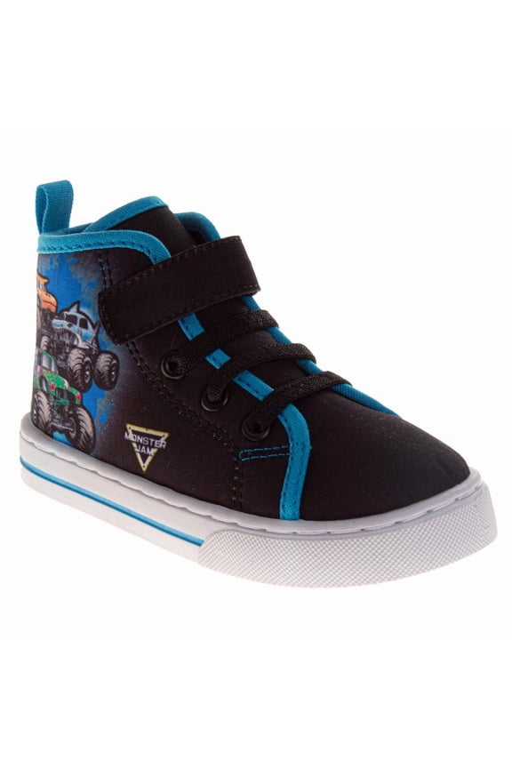 Canvas High, Top Sneakers Kids, Durable Rugged Tread Lace Up Style Action Ready Ankle Support (Toddler Little Kid), Black Blue, Size: 9