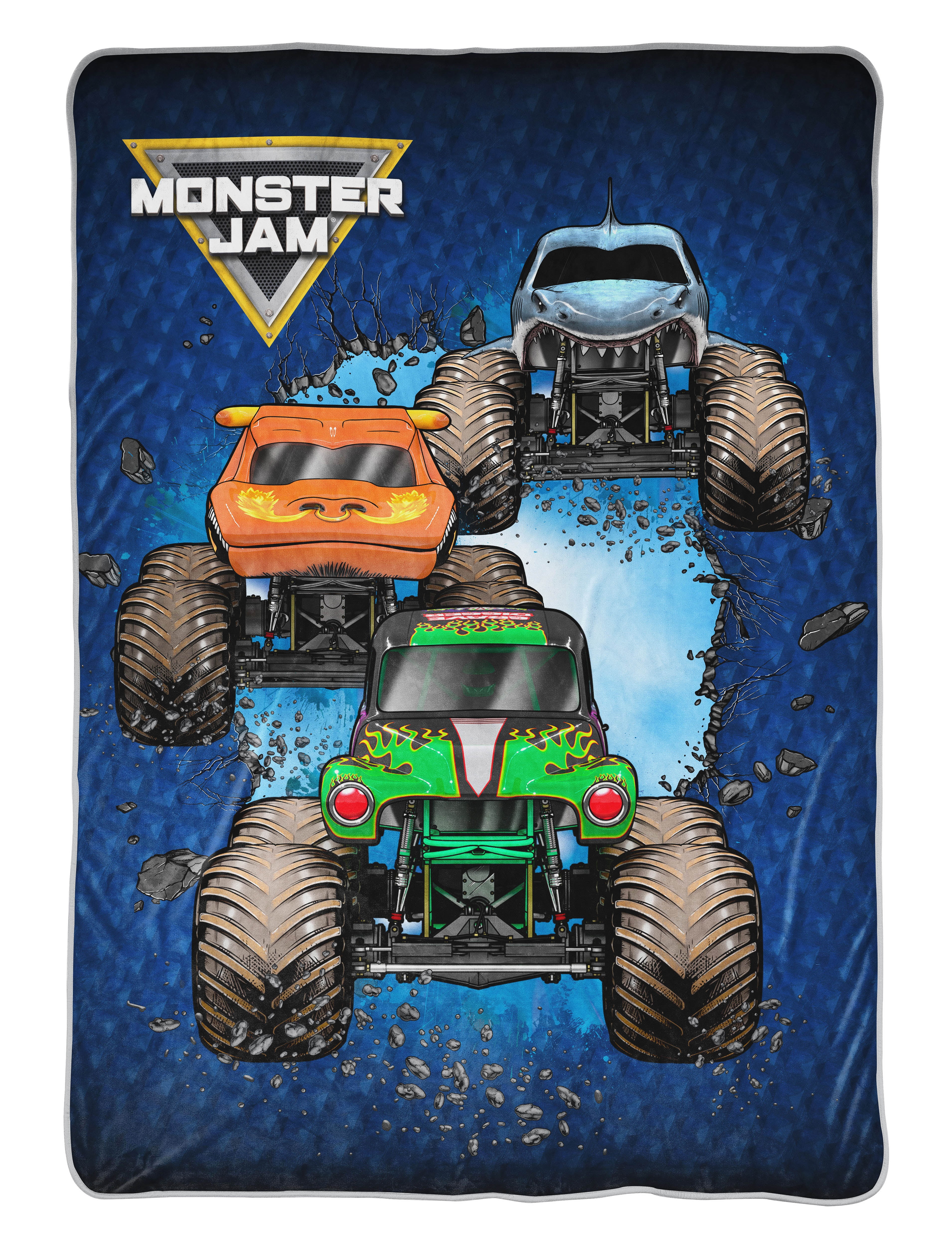 Monster Jam Rug Monster Jam Child Monster Polyester Plush Reversible Throws, Twin ...