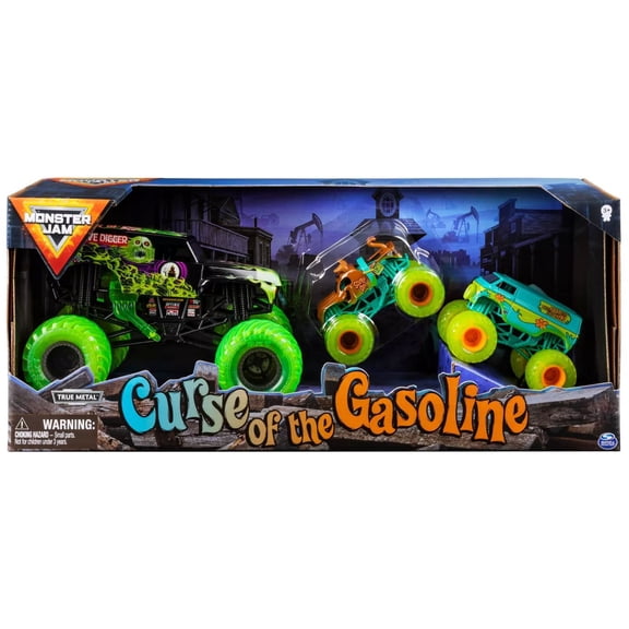 Monster Jam Curse of the Gasoline Diecast Car 3-Pack