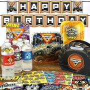 Prime Party Monster Jam Deluxe Party Pack, Birthday Decorations, Plates & Napkins, Serves 8-24