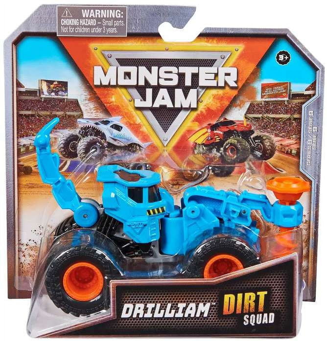 Amazon.com: Monster Jam Dirt Squad (Drilliam Blue) : Toys