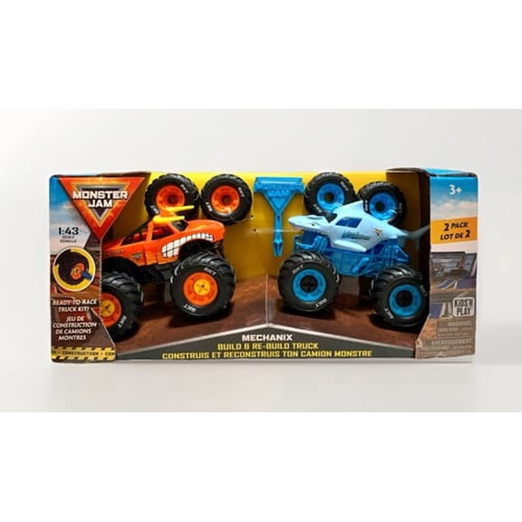 Monster Jam EL TORO LOCO/MEGALODON Mechanix Build & Re-Build Truck Set 1:43
