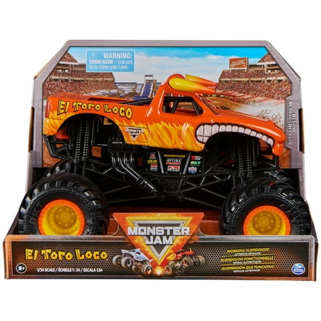 Monster Jam, El Toro Loco 1:24 Scale Die-Cast Monster Truck, Girl and Boy Toys