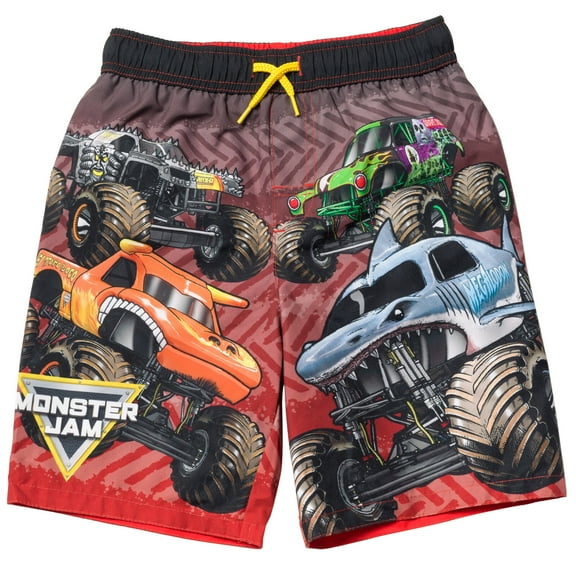 Monster Jam El Toro Loco Grave Digger Megalodon Maximum Destruction Toddler Boys Swim Trunks Multicolor 3T
