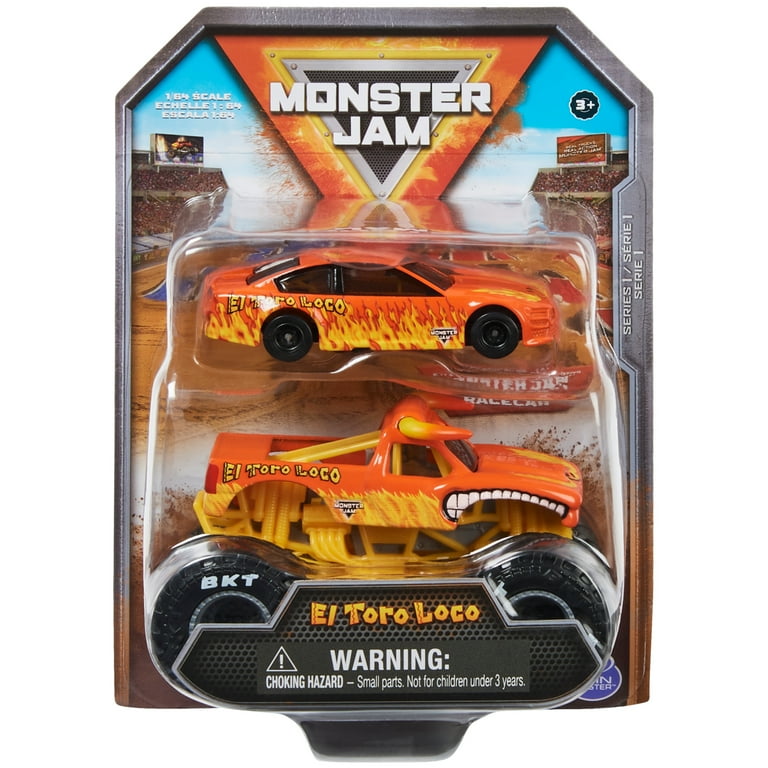 Monster Jam El Toro Loco Die-Cast Truck and Race Car Toy (Walmart