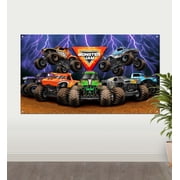 Prime Party Monster Jam Wall Decal, 5ft x 3ft Fabric Party Decor   Durable Banner