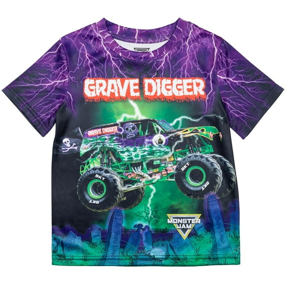 Monster Jam Grave Digger Big Boys T-Shirt Toddler to Big Kid