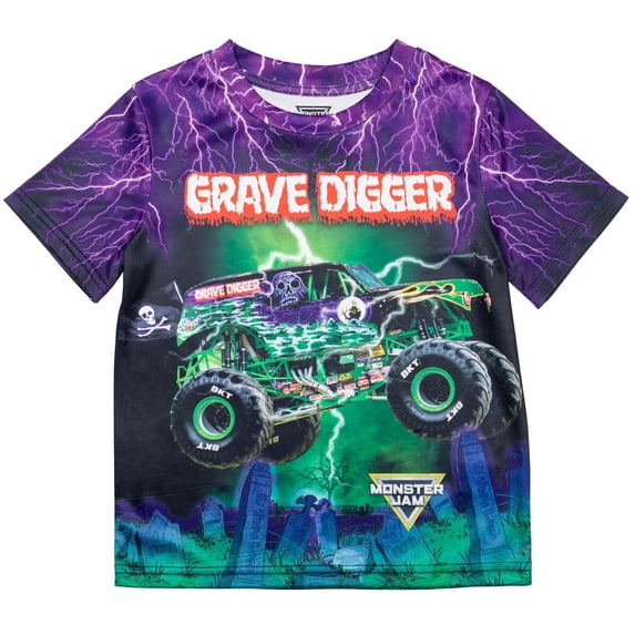 Monster Jam Grave Digger Big Boys T-Shirt Toddler to Big Kid