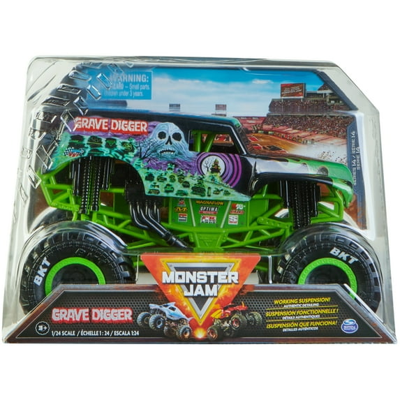 Monster Jam, Grave Digger Die-Cast Monster Truck, 1:24 Scale