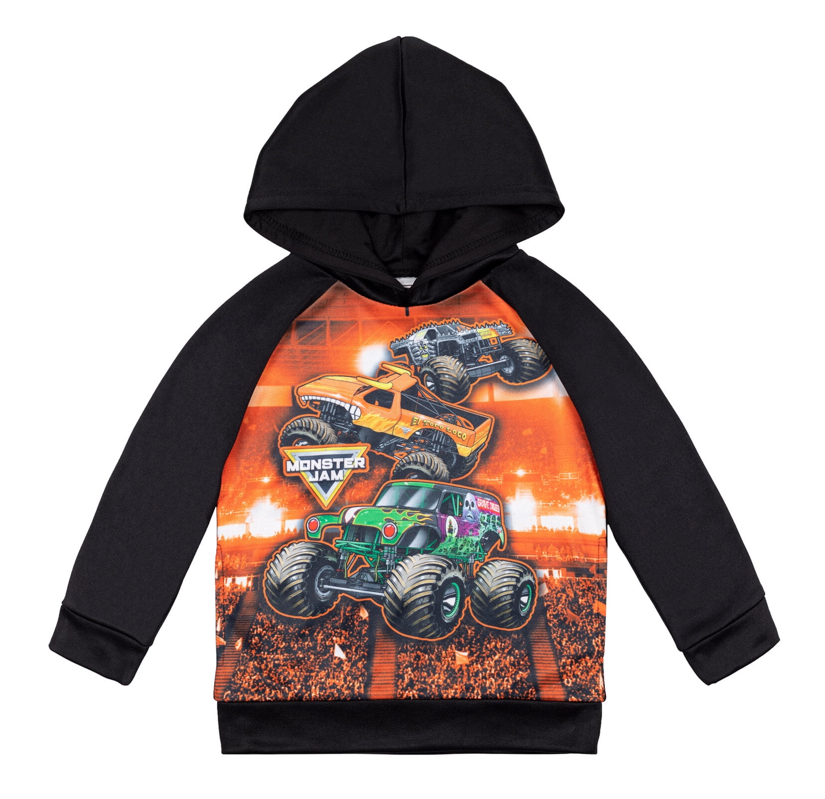 Monster Jam Grave Digger El Toro Loco Maximum Destruction Little Boys Fleece Pullover Hoodie Toddler to Big Kid