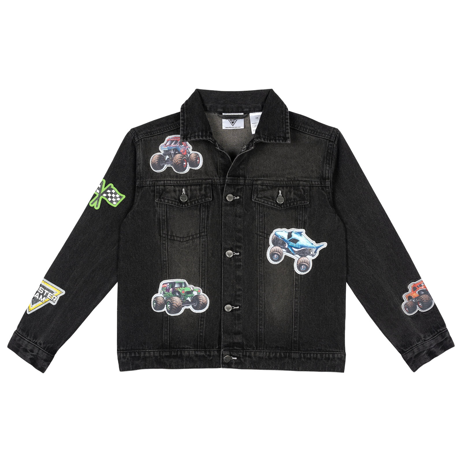 Grave Digger El Toro Loco Megalodon Denim Jacket Logo Toddler to Big Kid