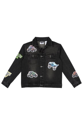 Grave Digger El Toro Loco Megalodon Denim Jacket Logo Toddler to Big Kid