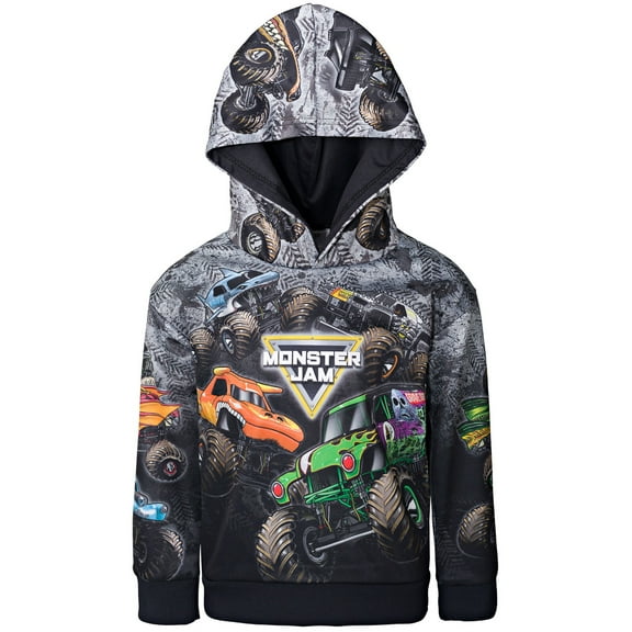 Monster Jam Grave Digger El Toro Loco Megalodon Little Boys Fleece Pullover Hoodie Toddler to Big Kid
