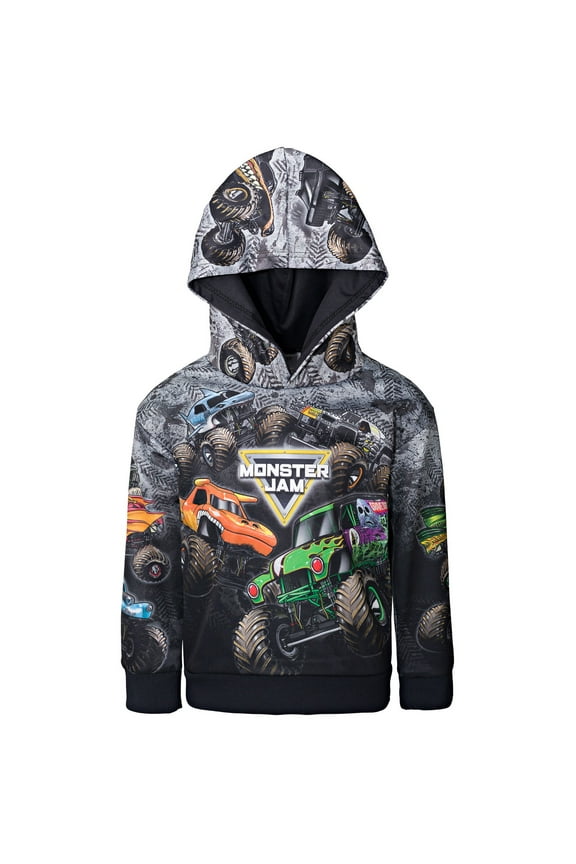 Grave Digger El Toro Loco Megalodon Little Boys Fleece Pullover Hoodie Toddler to Big Kid
