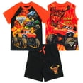 thumbnail image 1 of Monster Jam Grave Digger El Toro Loco Megalodon Little Boys T-Shirt Tank Top & Shorts 3 Piece Outfit Set Orange/Black 6, 1 of 5