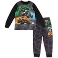 thumbnail image 1 of Monster Jam Grave Digger El Toro Loco Megalodon Pullover Pajama Shirt and Pants Sleep Set Toddler to Little Kid, 1 of 5