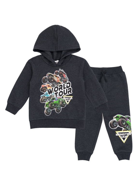 Toddler Boys' Fleece 2-Piece Hoodie and Pants Set Charcoal Heather