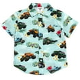 thumbnail image 1 of Monster Jam Little Boys' Short Sleeve Button Down Shirt Mint Green Multi, 1 of 4