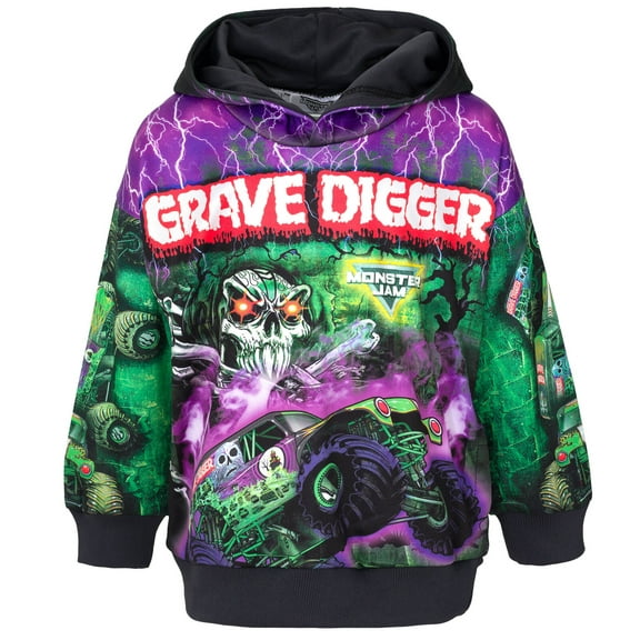 Monster Jam Grave Digger Fleece Pullover Hoodie Toddler to Big Kid