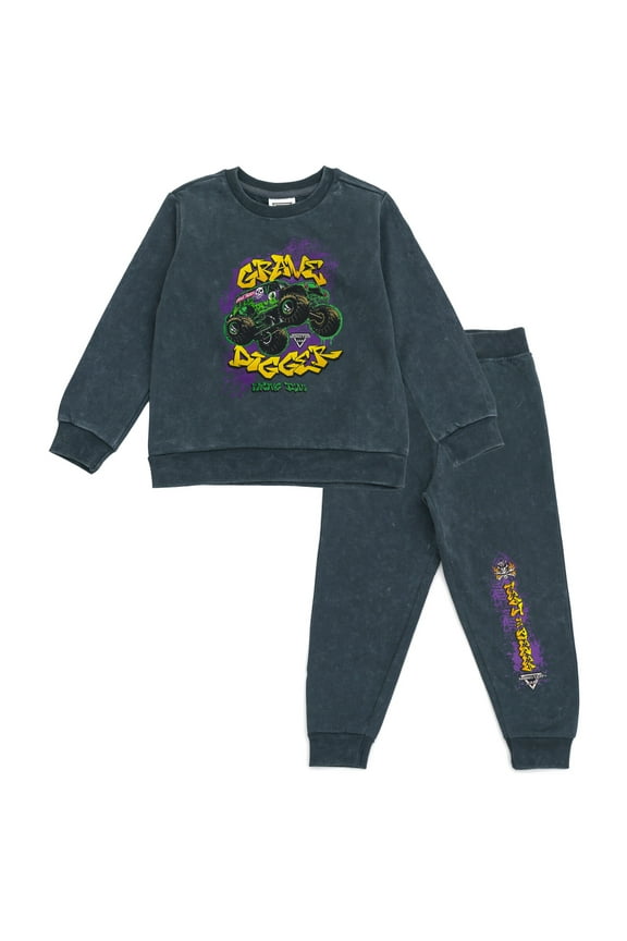 Grave Digger Fleece Sweatshirt and Jogger Pants Outfit Set Toddler to Big Kid