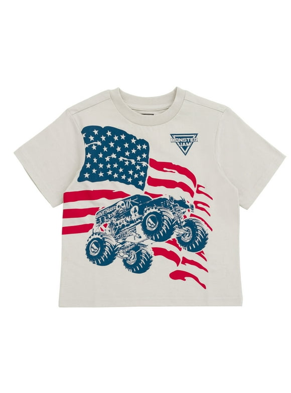 Monster Jam Grave Digger July 4th Matching Family T-Shirt Toddler to Big Kid
