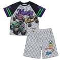 thumbnail image 1 of Monster Jam Grave Digger Megalodon Digatron Mesh Baseball Jersey Athletic T-Shirt and Shorts Outfit Set Toddler to Big Kid, 1 of 5
