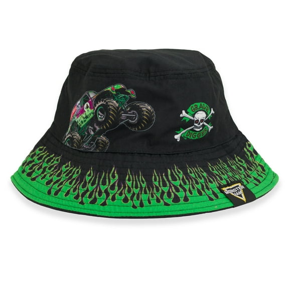 Monster Jam Grave Digger One Size Toddler Bucket Sun Hat Green / Black OS Toddler