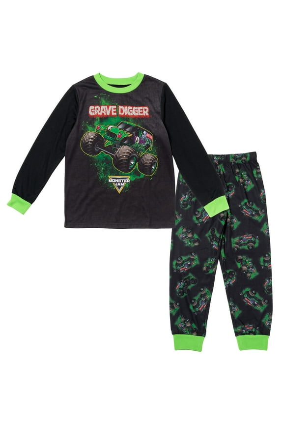 Grave Digger Pullover Pajama Shirt and Pants Sleep Set Toddler to Little Kid