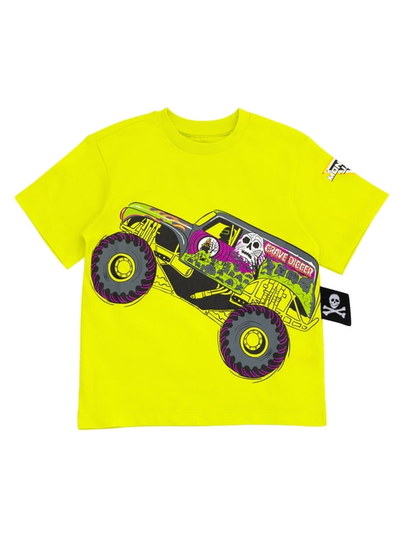 Toddler Boys' 3D Novelty Short Sleeve T-Shirt Green Grave Digger