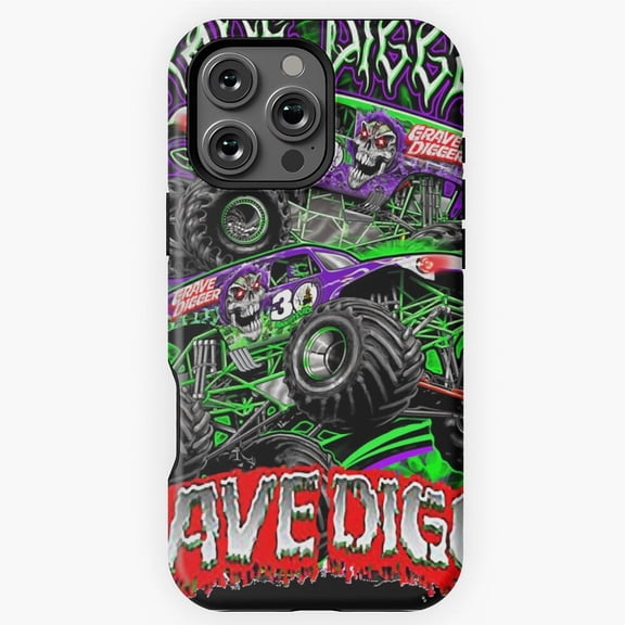Monster Jam Grave Digger Truck Fans Phone Case for iPhone 16 15 14 13 12 11 Pro Max - Cool Aesthetic Phone M97
