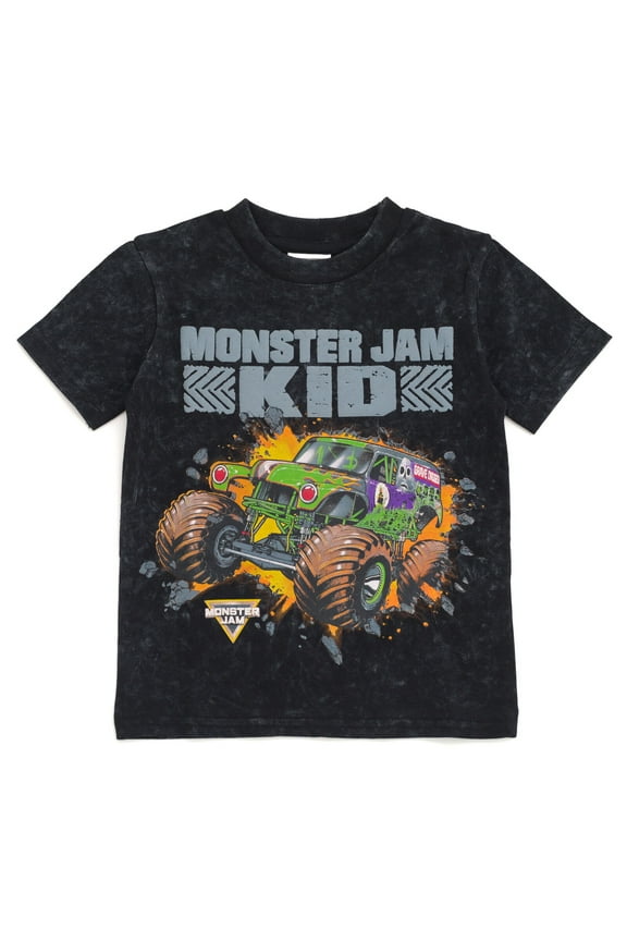 Grave Digger Vintage Wash Matching Family T-Shirt Toddler to Big Kid