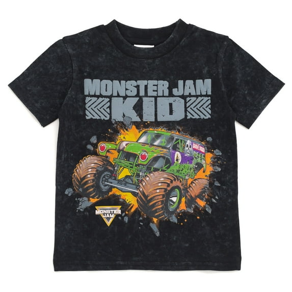 Monster Jam Grave Digger Vintage Wash Matching Family T-Shirt Toddler to Big Kid