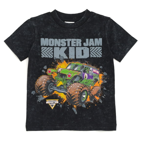 Monster Jam Grave Digger Vintage Wash Matching Family T-Shirt Toddler to Big Kid