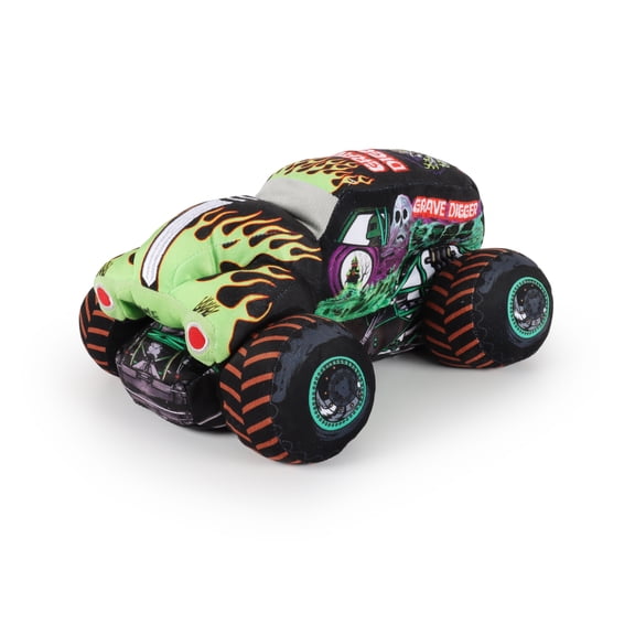 Monster Jam Grave Digger Kids Decorative Weighted Pillow Buddy, Polyester Velboa, Green, Monster Jam