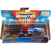 Monster Jam Grave Digger vs Son-Uva Digger Monster Truck Duo Pack- True Metal 1:64 Scale Die-Cast with Original Grave Digger Paint and Body- Works on All 1:64 Tracks- Authentic Collectible for Fans