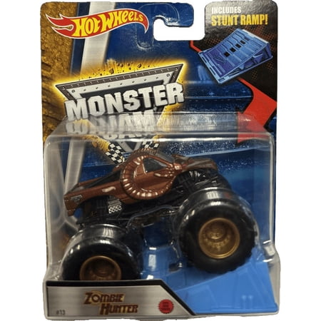 Monster Jam 2015 Hot Wheels Monster Jam #13 ZOMBIE HUNTER 1:64 Scale INCLUDES STUNT RAMP!