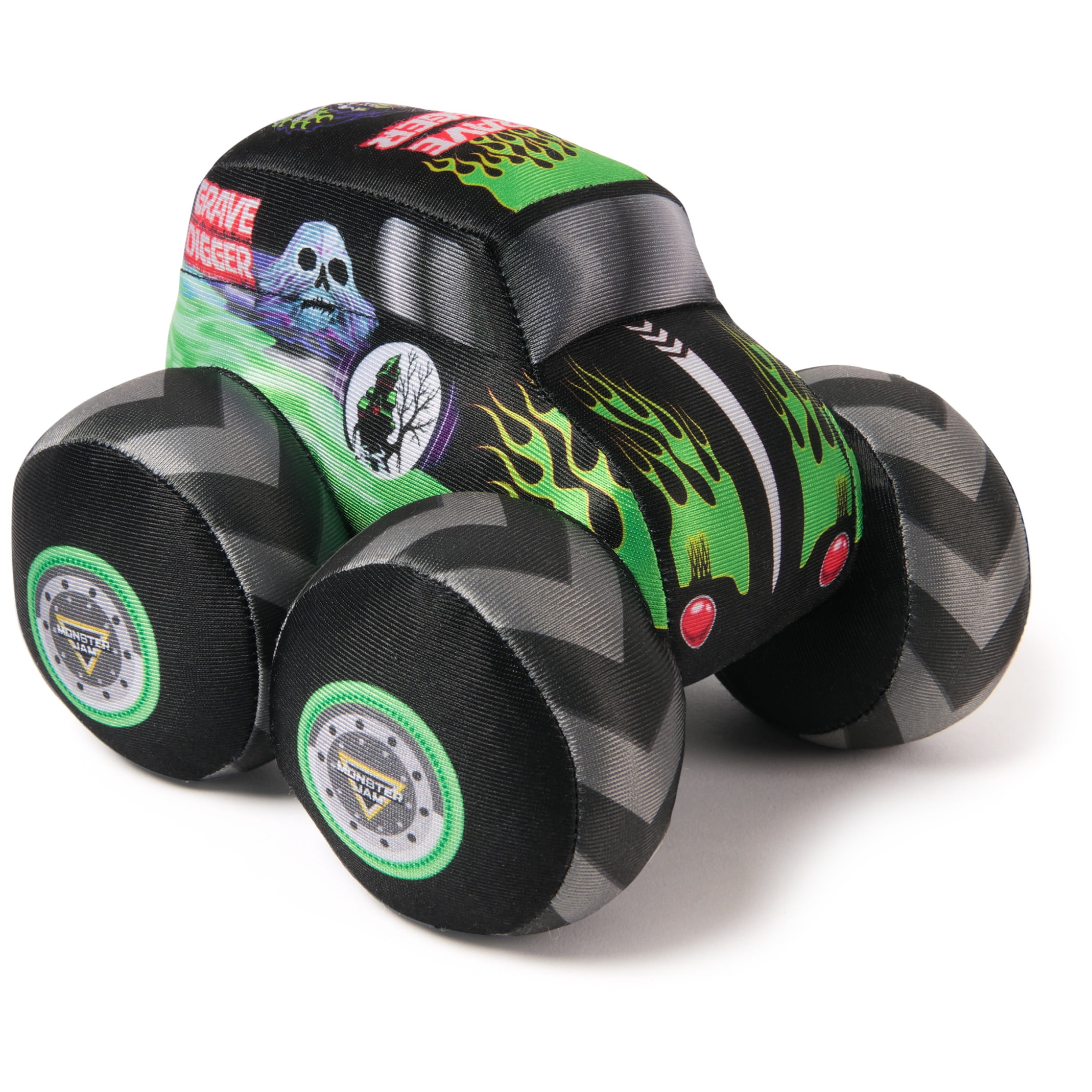 Monster Jam Grave Digger Plush Truck with Sound Effects, Plush Toy for Ages 3 and Up, 7