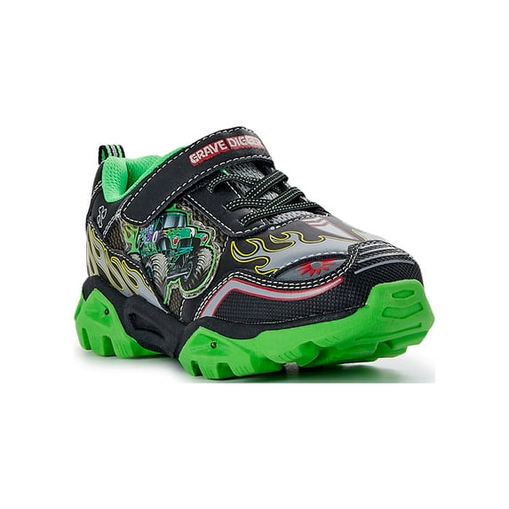 Monster Jam Little & Big Boys License Light-up Athletic Sneakers, Sizes 9-1