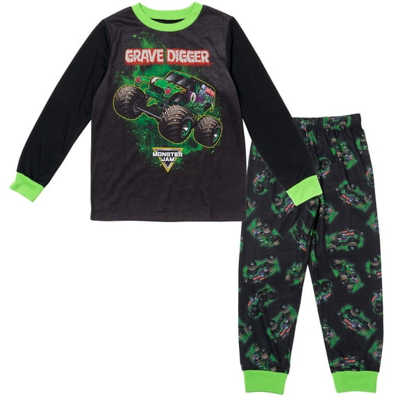 Monster Jam Little Boys Pajama Shirt & Pajama Pants Black 7-8