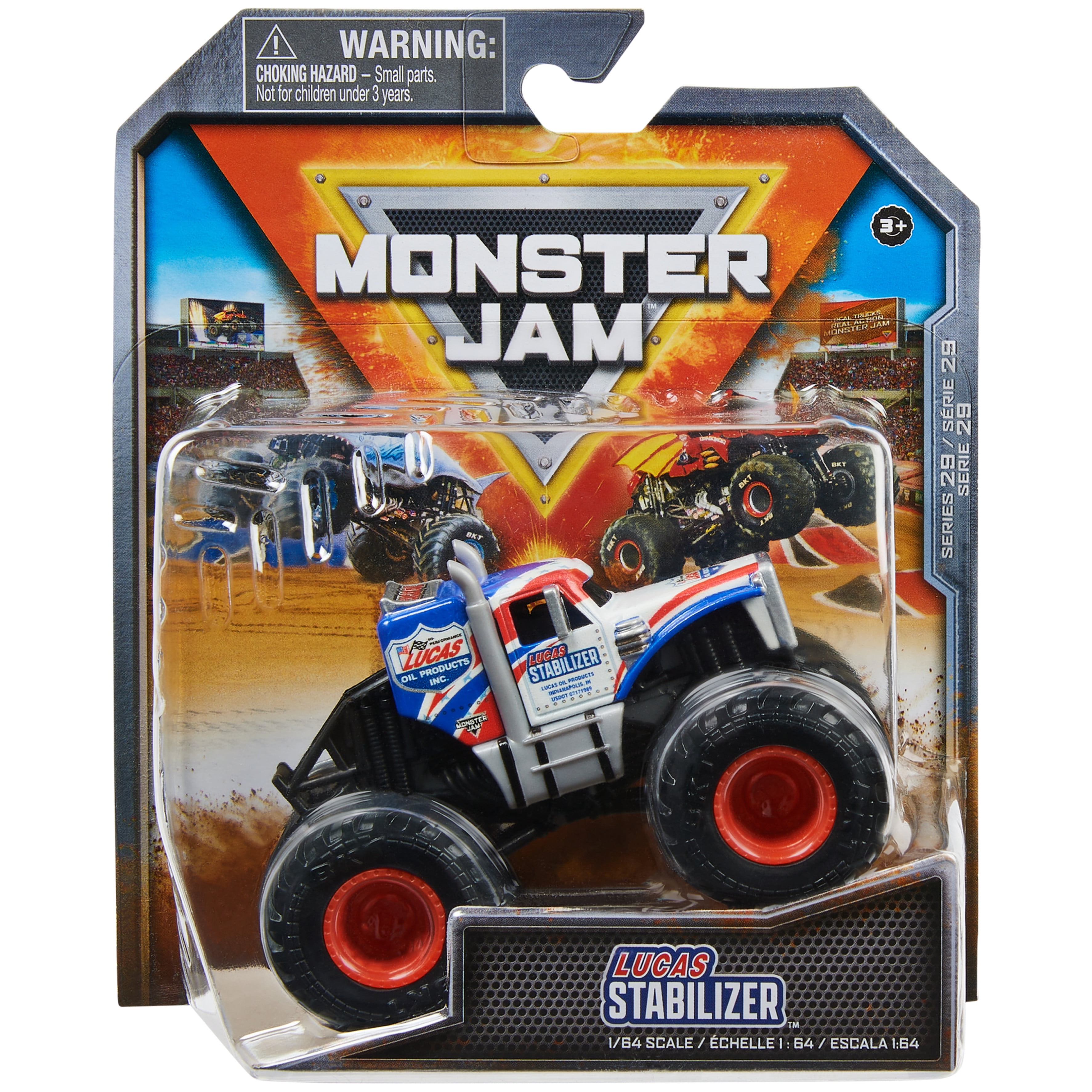 Monster Jam Lucas Stabilizer - 1:64 Scale Monster Trucks, Girl and Boy Toys