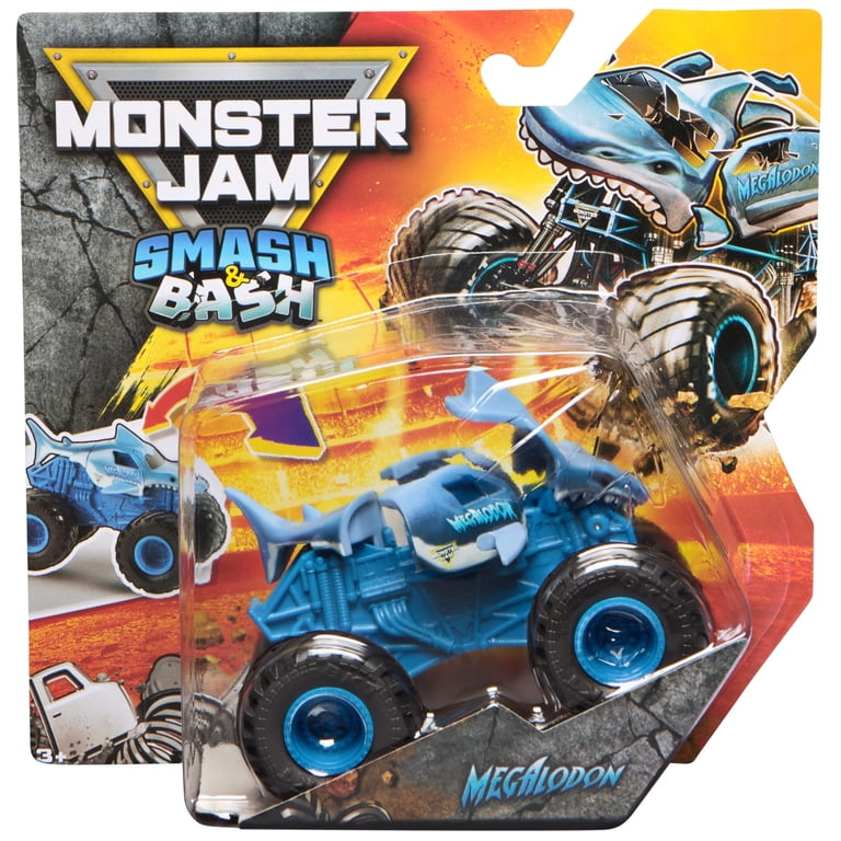 Monster Jam Smash & Bash Megalodon, 1:64 Scale with Authentic