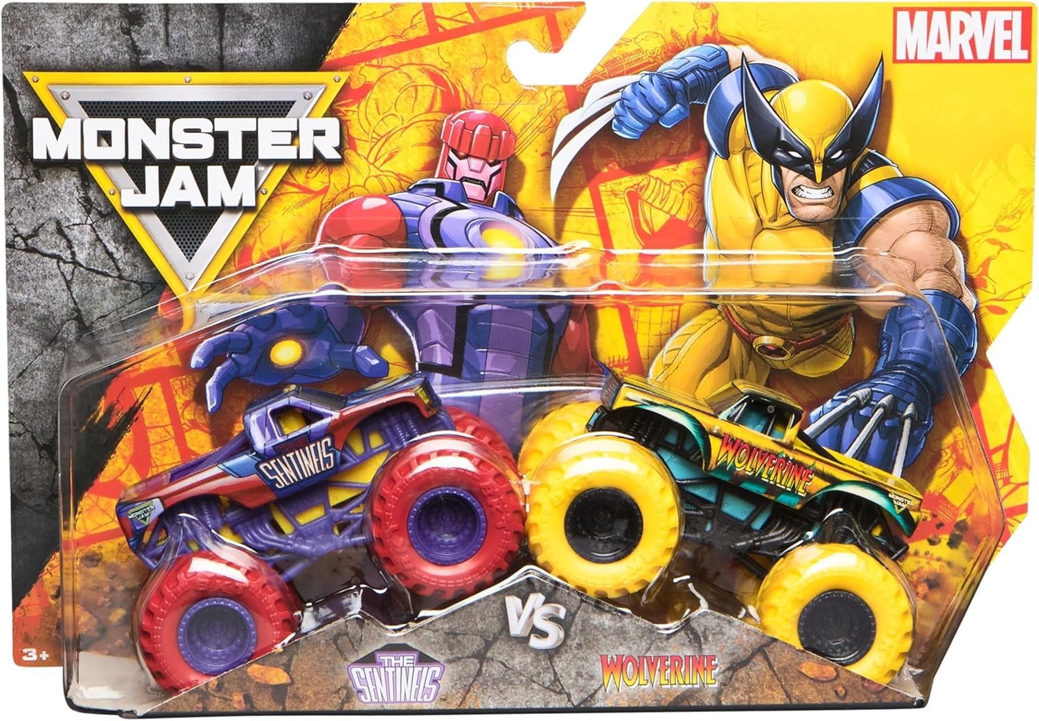 Monster Jam Marvel The Sentinels vs Wolverine Die-Cast 1:64 Trucks