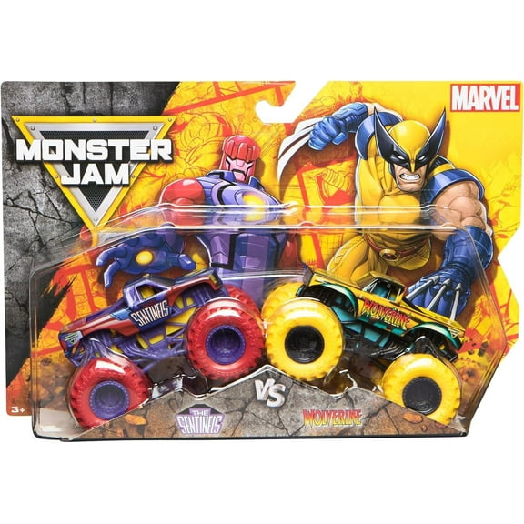 Monster Jam Marvel The Sentinels vs Wolverine Die-Cast 1:64 Trucks Series 4