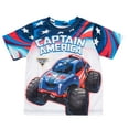 thumbnail image 1 of Monster Jam Marvel's Monster Trucks Captain America Athletic T-Shirt Toddler to Big Kid, 1 of 5