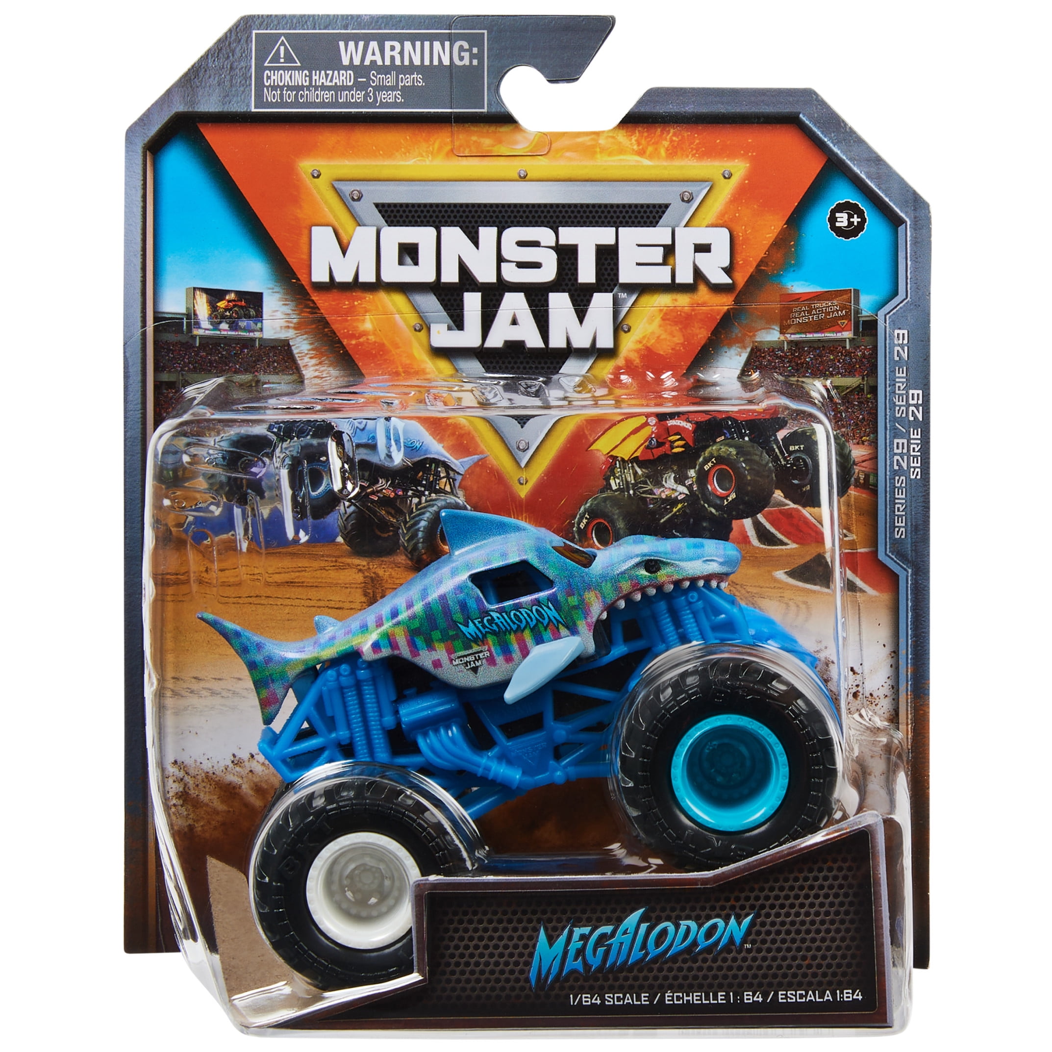 New Monster Jam Megalodon - 1:64 Scale Monster Trucks, Kids Toys