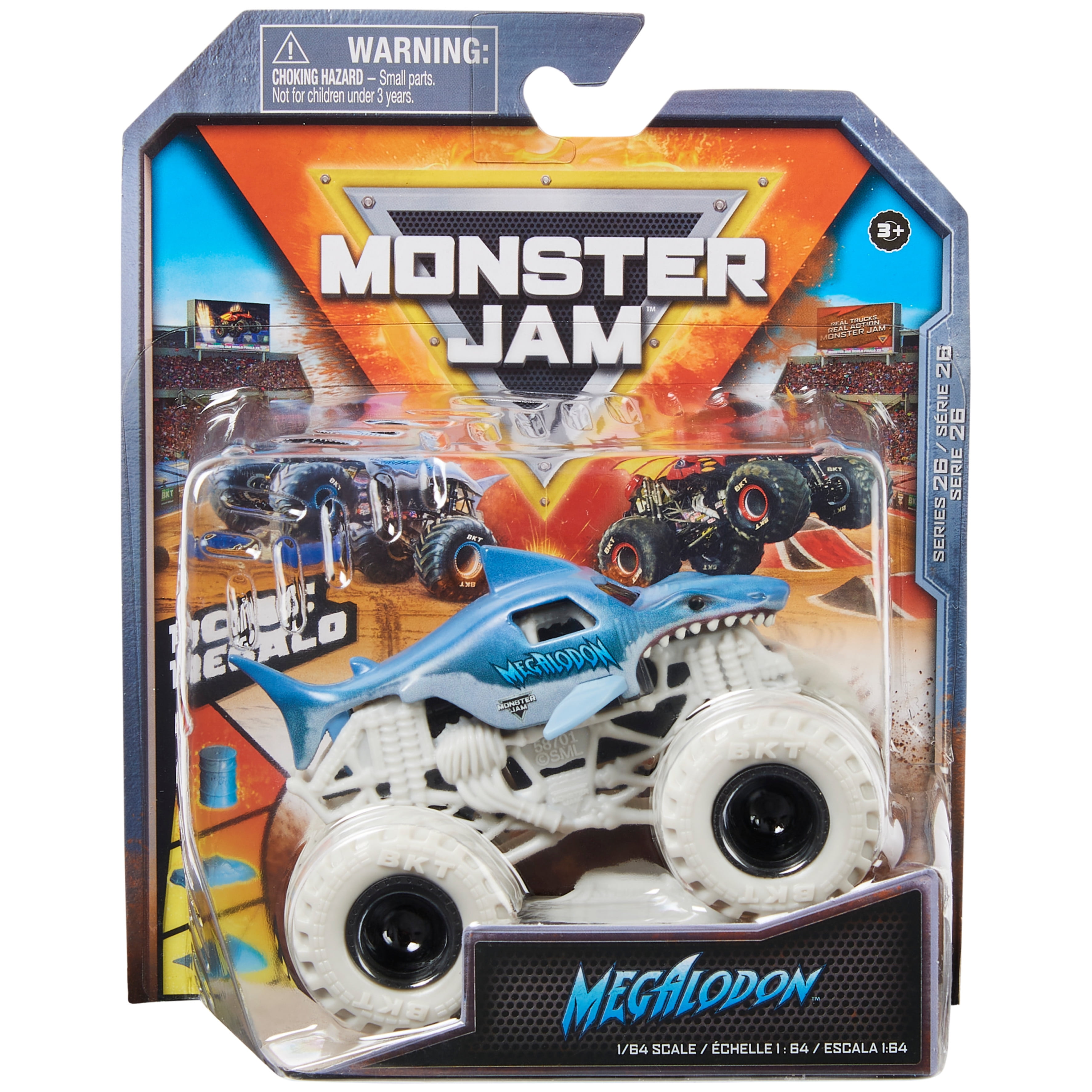  Monster Jam 2021 Target Exclusive Breaking World Records Series  1:64 Scale Diecast Monster Truck with Flag: Megalodon : Toys & Games