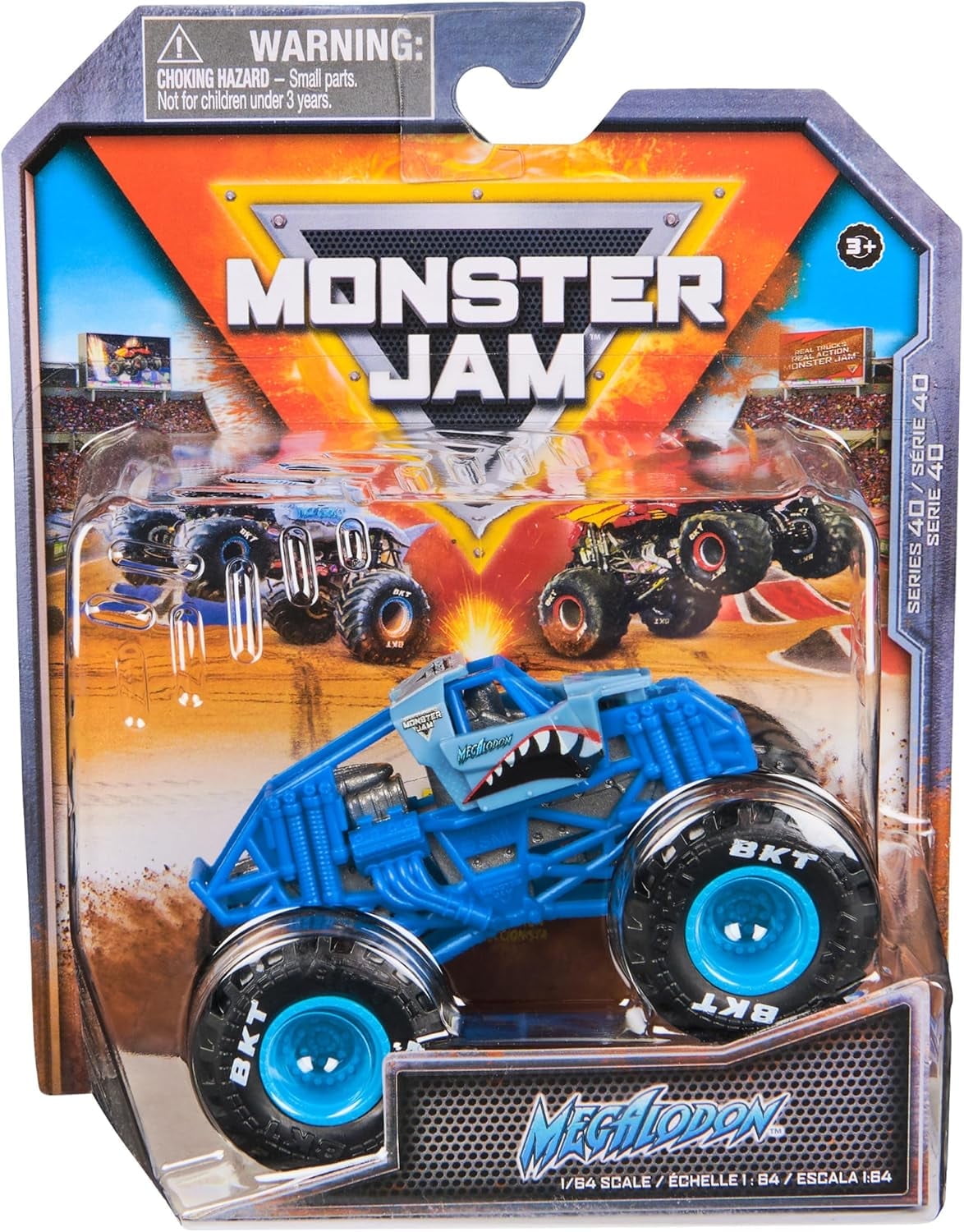 Monster Jam, Megalodon Monster Truck, Die-Cast Vehicle, 1:64 Scale
