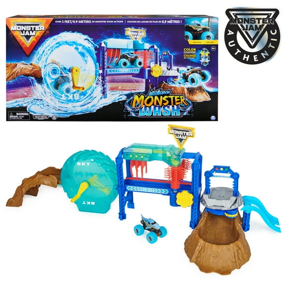Monster Jam, Megalodon Monster Wash Color-Changing Monster Truck Vehicle Playset, for Ages 3 and up